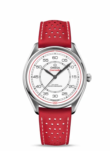 Omega Seamaster Master Co-Axial 39.5 Olympic Timekeeper Stainless Steel / White / Red 522.32.40.20.04.004 (52232402004004)